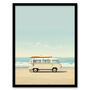 Gone Surfing Camper Calm Beach Cream Wall Art Print, thumbnail 5 of 6