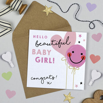 Smiley Balloon Baby Boy Card, 2 of 3