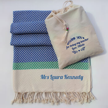 Personalised Soft Cotton Throw, Christmas Gift For Her, 2 of 11