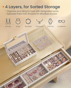 Four Tier Jewellery Box Stackable Organiser, 4 of 5