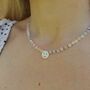 Rainbow Gemstone Mother Of Pearl Smiley Face Necklace, thumbnail 6 of 7