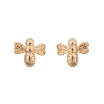 Bee Stud Earrings, Sterling Silver Or Gold Plated, 9 of 11