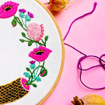 Ouroboros Snake And Flowers Embroidery Kit, 5 of 7