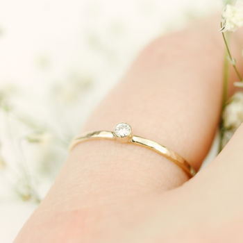Bimini Ring // Tiny Diamond And Gold Stacking Ring, 5 of 6