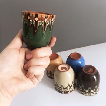 Set Of Five Ceramic Espresso Cups, Mix Colours, 5 of 5