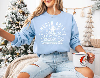 Milk And Cookies Christmas Sweatshirt, 5 of 10