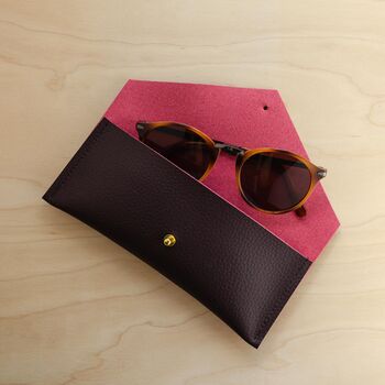 Envelope Recycled Leather Glasses Case, 9 of 12