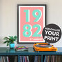 1982 Personalised Year Typography Print, thumbnail 7 of 11