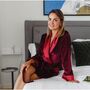 Venus Ladies Velvet Robe In Burgundy, thumbnail 1 of 6