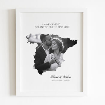 Personalised Map Location Wedding Photo Print, 3 of 4