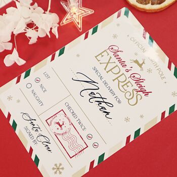 Personalised Letter From Santa Claus Kids Father Christmas Eve Letter Set North Pole Mail, 7 of 12