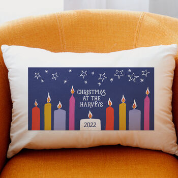 Personalised 'Candlelight' Christmas Cushion, 2 of 2
