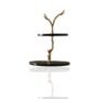 Two Tier Black Marble Stand With Gold Branch Detail, thumbnail 2 of 3