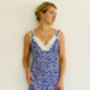 Lacey Nightie In Fresh Blue Floral Print, thumbnail 3 of 4