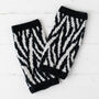 Zebra Knitted Wrist Warmers, thumbnail 2 of 3