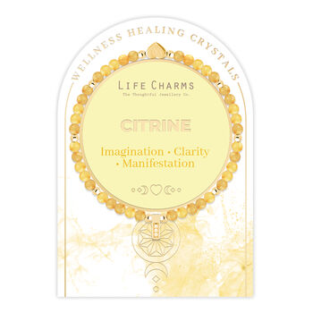 Citrine And Gold Beads Healing Crystals Bracelet Gift, 2 of 6