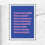 You Are Amazing Typographic Print/Poster, thumbnail 2 of 4