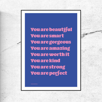 You Are Amazing Typographic Print/Poster, 2 of 4