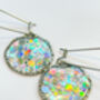 Small Disco Earrings With Silver Sparkles, thumbnail 5 of 10