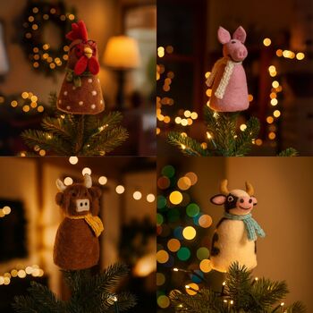 Handmade Felt Barnyard Buddies Tree Toppers, 2 of 12