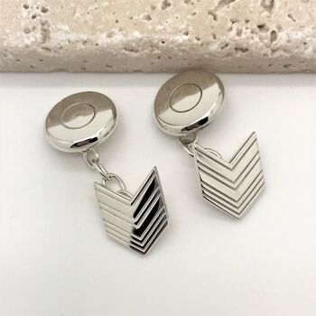 Arrow Cufflinks For Men And Women In Silver, Gold Or Rose Gold, 5 of 9