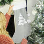 Personalised Christmas Tree Luxury Silver Grey Stocking, thumbnail 1 of 4