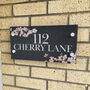 Personalised Cherry Blossom Slate House Number Sign, thumbnail 1 of 2
