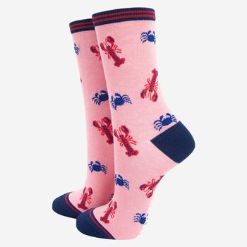 Women's Lobster And Crab Bamboo Socks, 2 of 4