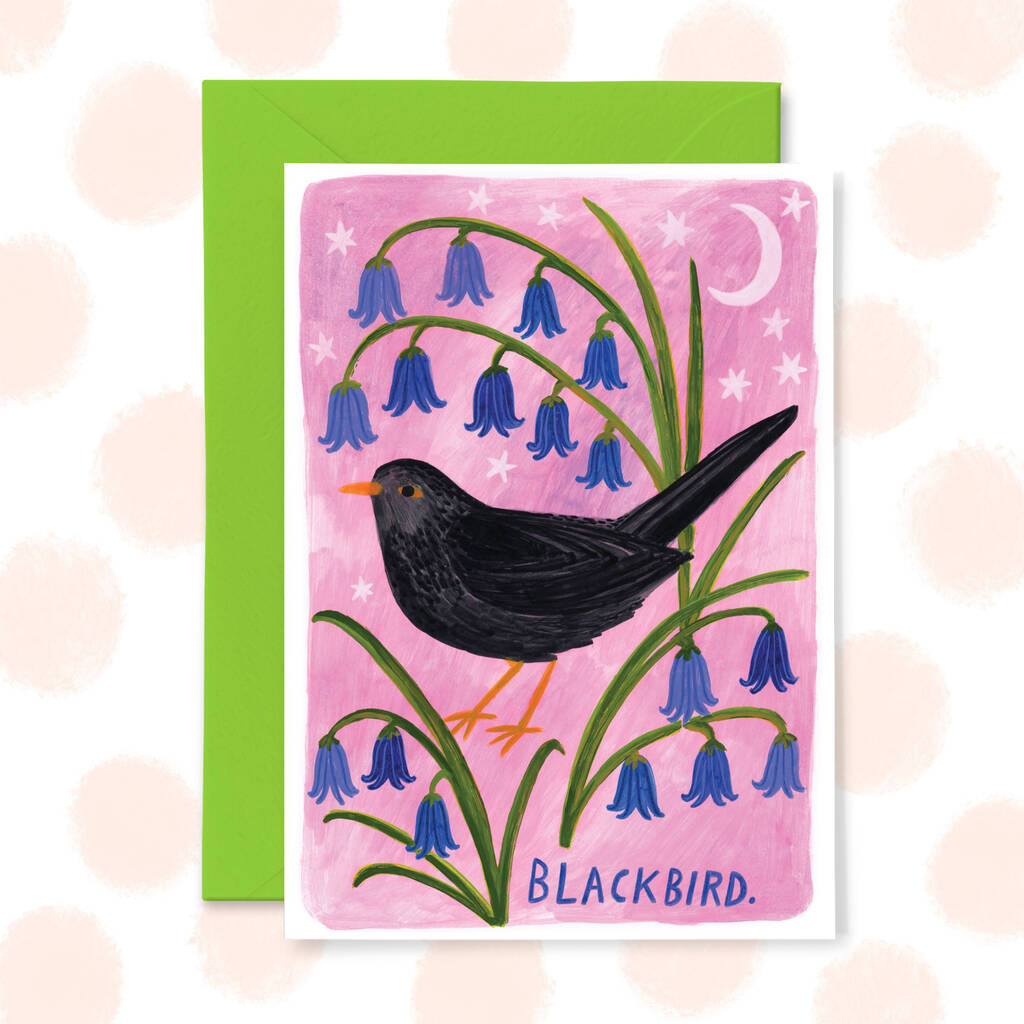 Blackbird Greetings Card By Bonbi Forest