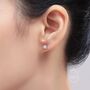 Tiny Trillion Cut Triangle Aurora Cz Stud Earrings, thumbnail 5 of 11