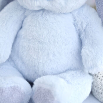 Personalised Blue Baby Boy Bunny Soft Toy, 5 of 8