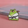 Karate Frog Enamel Pin, thumbnail 4 of 5