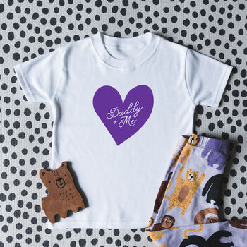 Personalised Heart Daddy Or Mummy + Me Kid's T Shirt, 2 of 12