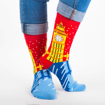 Big Ben Cotton Socks By Ki Ki Ljung In Red And Blue, 5 of 5