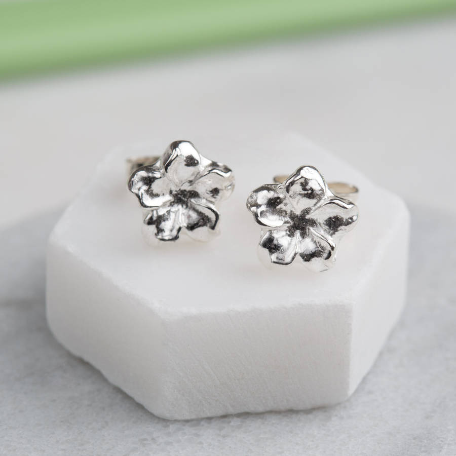 Sterling Silver Dainty Flower Earring Studs Sterling Silver Dainty Flower Earring Studs