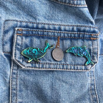 Rainbow Metal Whale Enamel Pin, 3 of 7