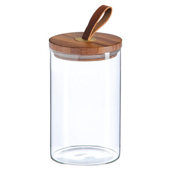 Glass Cylinder Candle Holder, Wooden Lid, Three Sizes, 3 of 12