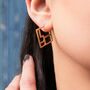 Gold Plated Sterling Silver Square Geometric Earrings, thumbnail 1 of 8