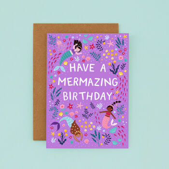 Any Age Mermaid Birthday Card, Girls Birthday Card, 2 of 9