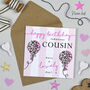 Leopard Love Balloon Cousin Birthday Card, thumbnail 1 of 2