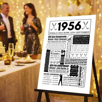1956 Personalised 70th Birthday Golf Print, 9 of 9