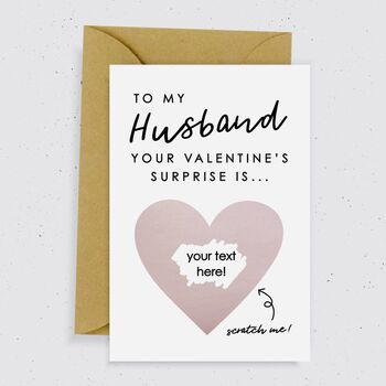 'To My Husband' Valentines Scratch Card / Three Colours, 2 of 4