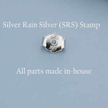 Sterling Silver Dainty Cz Flower Drop Stud Earrings, 4 of 12