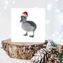 Naos The Duckling Red Hat Christmas Card, thumbnail 3 of 3