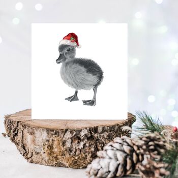 Naos The Duckling Red Hat Christmas Card, 3 of 3