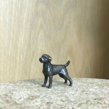 Miniature Bronze Border Terrier Sculpture, 5 of 8
