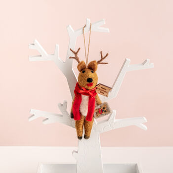 Personalised Felt Selfie Reindeer Christmas Decoration, 6 of 9