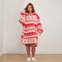 Thick Fluffy Red And White Christmas Hoodie Blankets, thumbnail 3 of 5