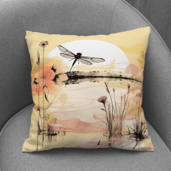 Dragonfly Reflections Hand Made Poly Linen Cushions, 5 of 7