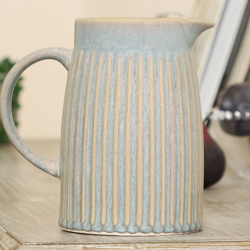 Washed Stone Spring Pitcher Jug Vase By Dibor